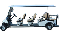 Pure White Color Golf Sightseeing Car Electric Powered Golf Carts With 6+2 Sofa Seats